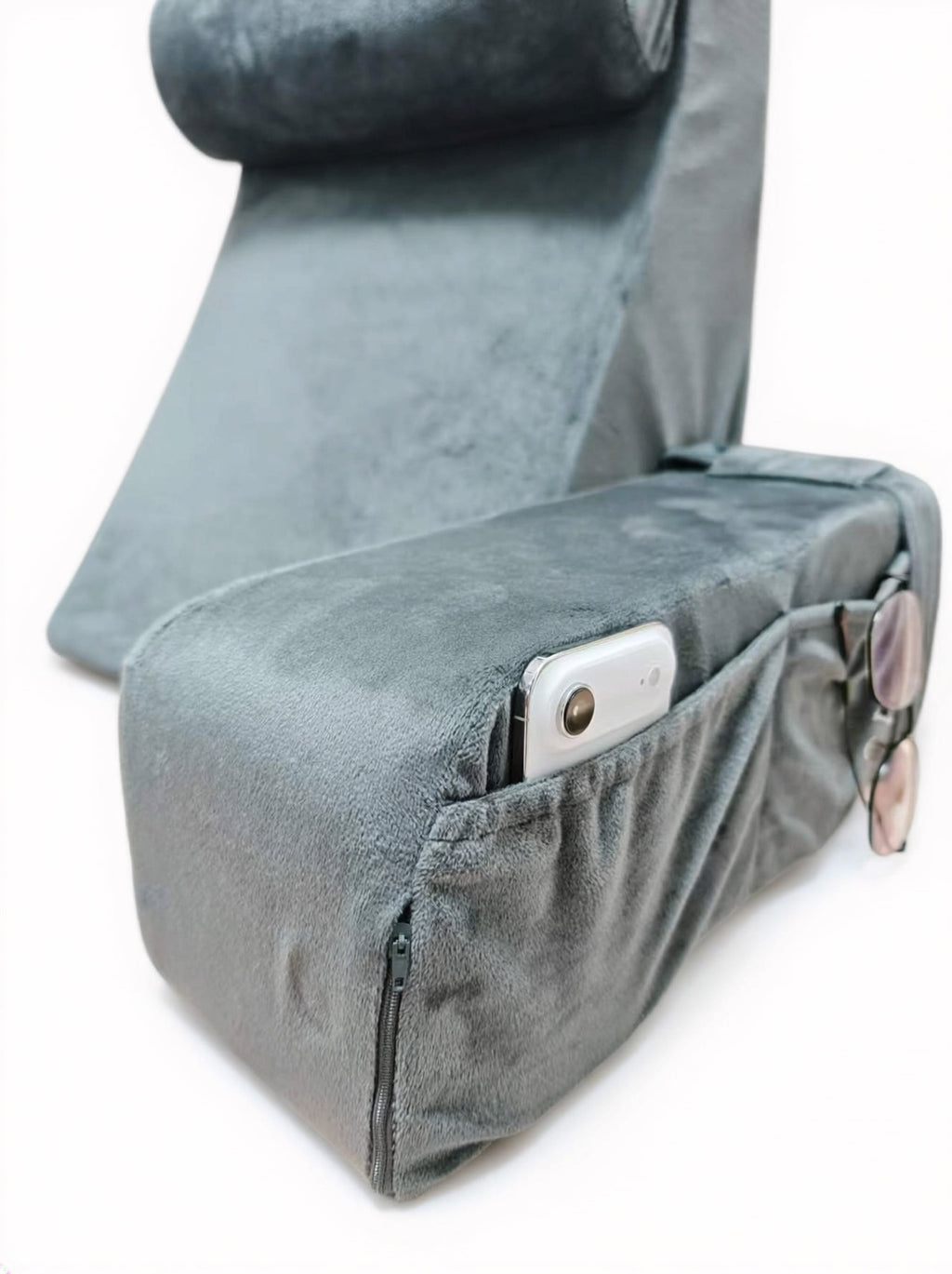 ANJU Reading Pillow for Bed with Arms Back Support Side Pocket