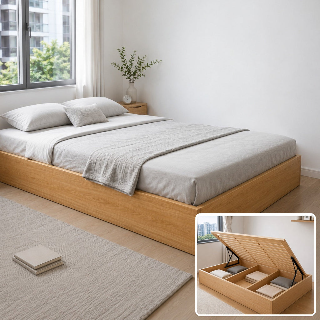 ANJU ZL10 side lift storage bed in bedroom scene