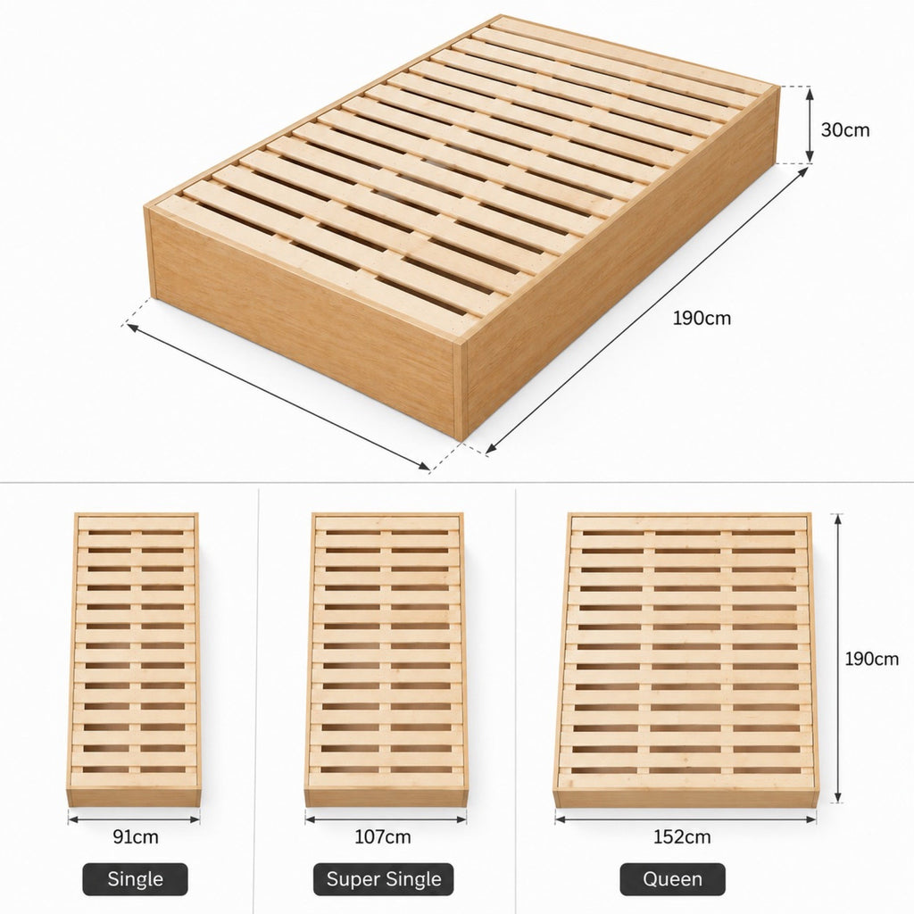 ANJU ZL10 storage bed size chart for Single Super Single and Queen