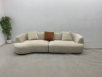 ANJU Curved Chenille Sofa with Removable Washable Covers, 260–340 cm
