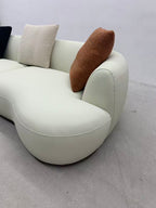 ANJU Curved Chenille Sofa with Removable Washable Covers, 260–340 cm