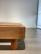 ANJU Solid Walnut Low Platform Bed Frame with Wide Slats, Japanese Tatami Style, Queen or King