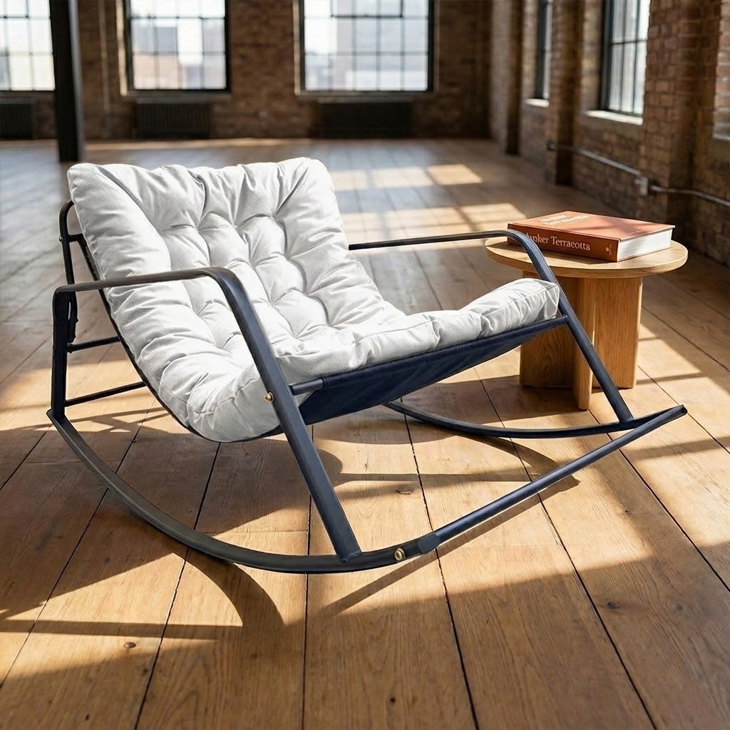 ANJU 01 white rocking chair in living room scene