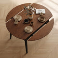 ANJU 135cm walnut dining table set top view