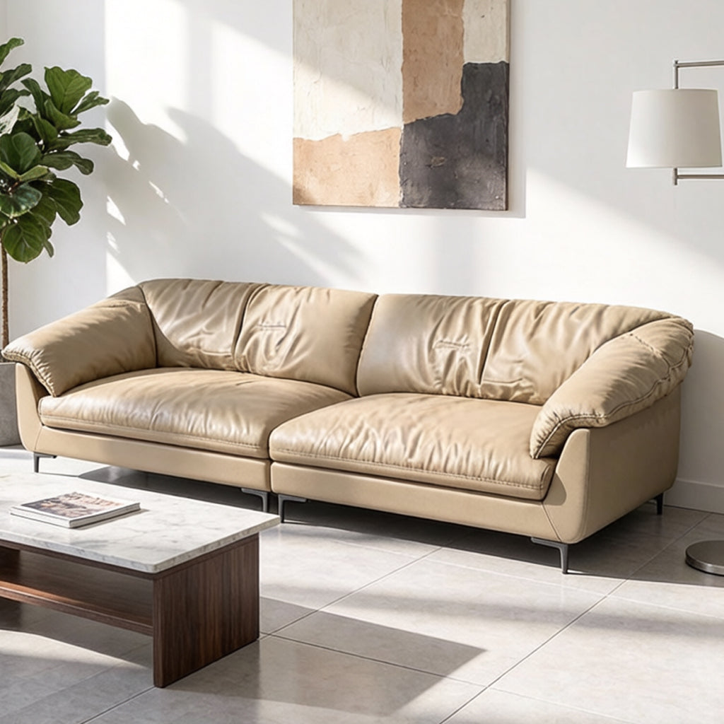 ANJU 2406 Hug sofa in Khaki clean living room view