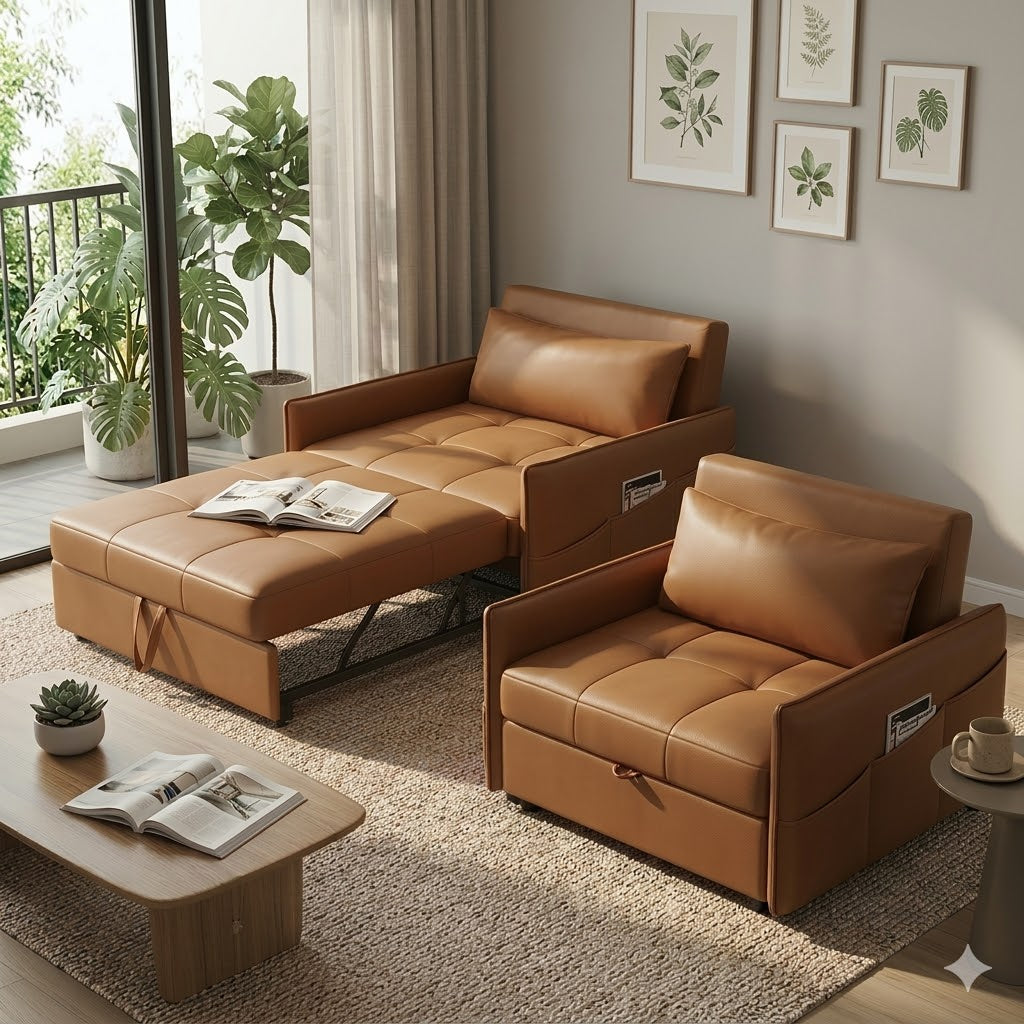 ANJU 298 orange sofa bed living room view