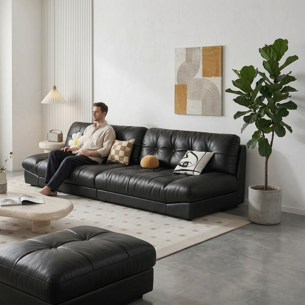 ANJU 965 Cloud sofa black lounge scene