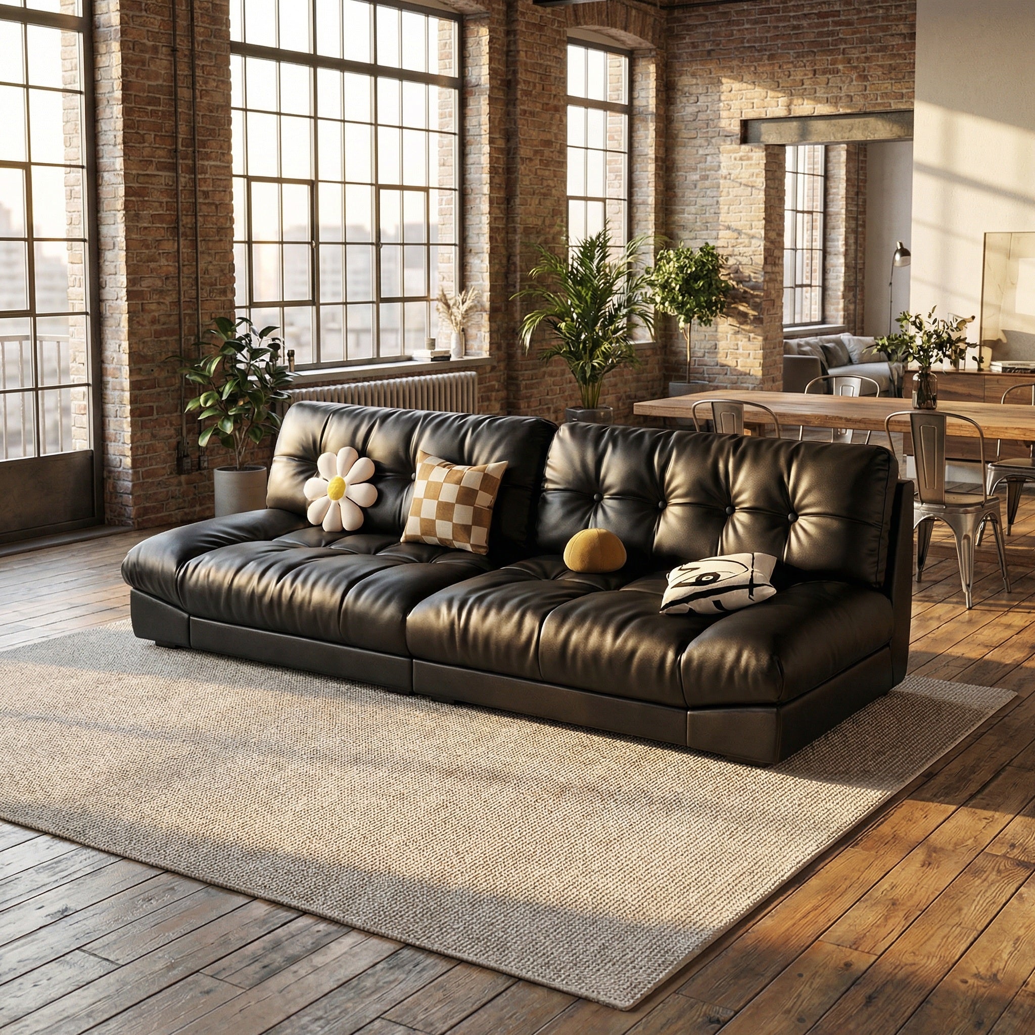 ANJU 965 Cloud sofa black warm living room scene