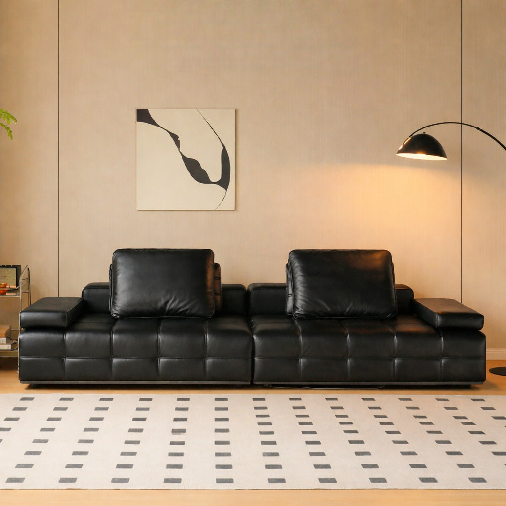 ANJU 985 Lawrence dark gray sofa front view in living room