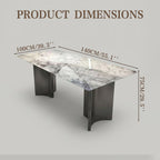 ANJU white dining table set dimensions