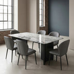 ANJU white dining table set in dining room