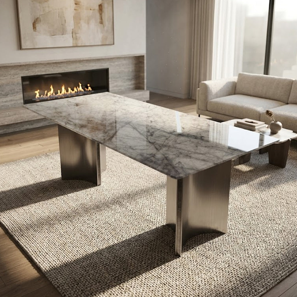 ANJU A03-3 white dining table set room view