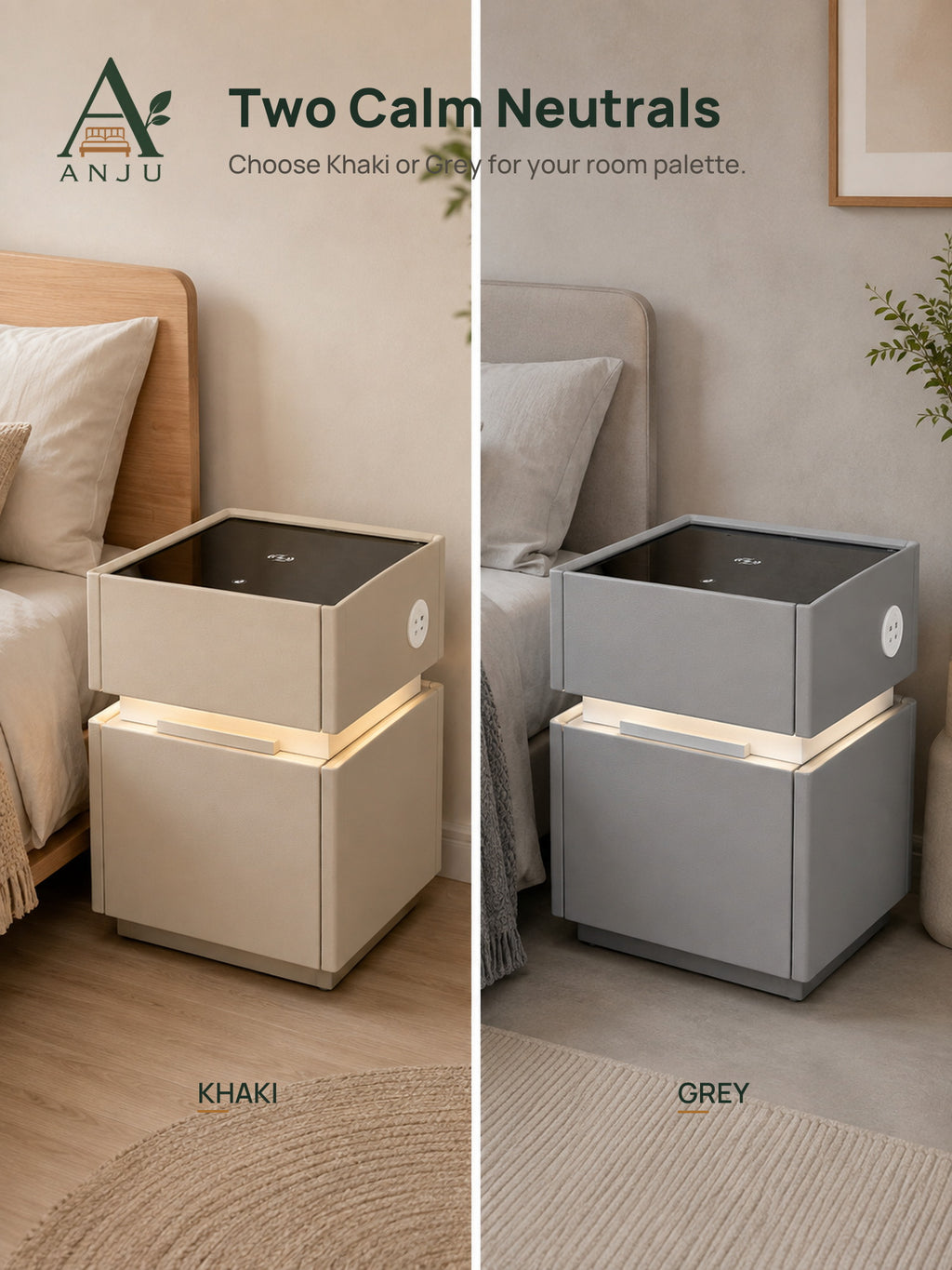 Khaki and grey colour choices