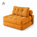 ANJU Foldable Lazy Sofa Bed, orange, white background
