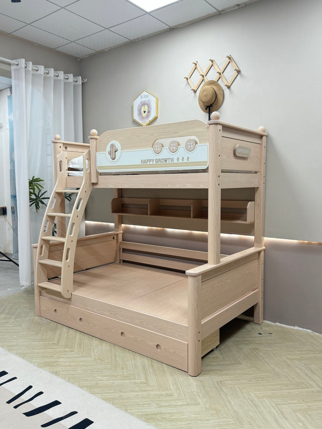 ANJU Arched Wooden Bunk Bed with Optional Storage Stairs