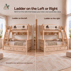 ANJU Wooden Bunk Bed That Splits into 2 Beds, Ash Finish, 1.2m or 1.5m Lower Bunk — image 4