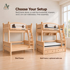 ANJU Wooden Bunk Bed That Splits into 2 Beds, Ash Finish, 1.2m or 1.5m Lower Bunk — image 9