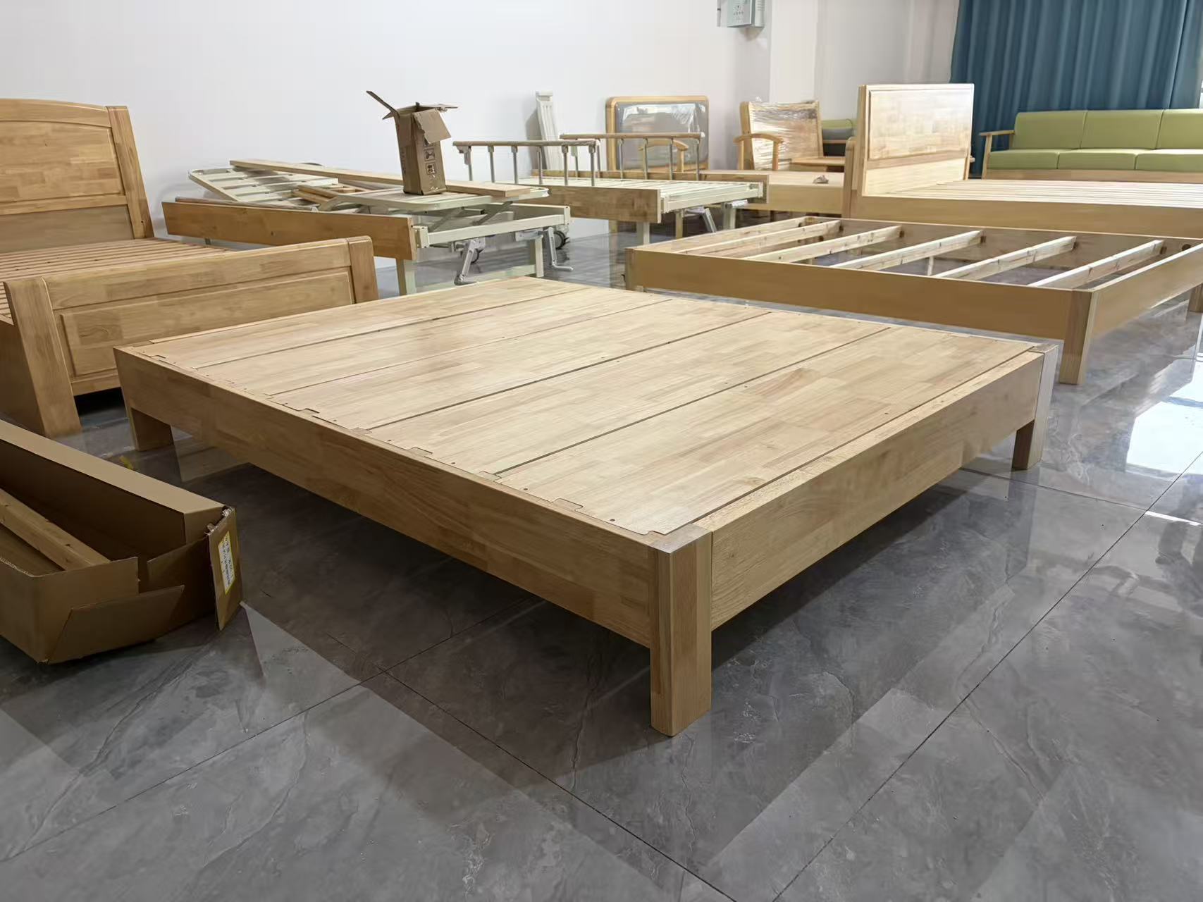 ANJU BD02 bed frame angle view real photo