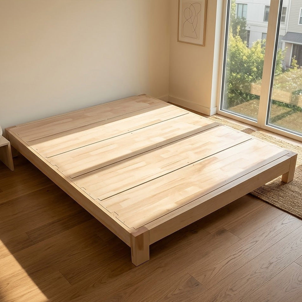 ANJU BD02 low platform bed frame room scene