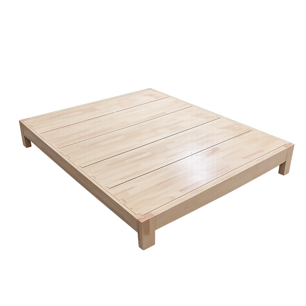 ANJU BD02 low platform bed frame in natural wood tone
