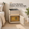ANJU Bedside Table with Steel Safe Storage — image 1