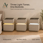 ANJU Bedside Table with Steel Safe Storage — image 3