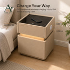 ANJU Bedside Table with Steel Safe Storage — image 4