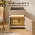 ANJU Bedside Table with Steel Safe Storage — image 5