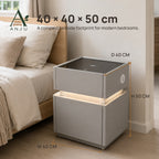 ANJU Bedside Table with Steel Safe Storage — image 7