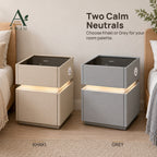 ANJU Bedside Table with Steel Safe Storage — image 8