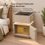 ANJU Bedside Table with Steel Safe Storage — image 9
