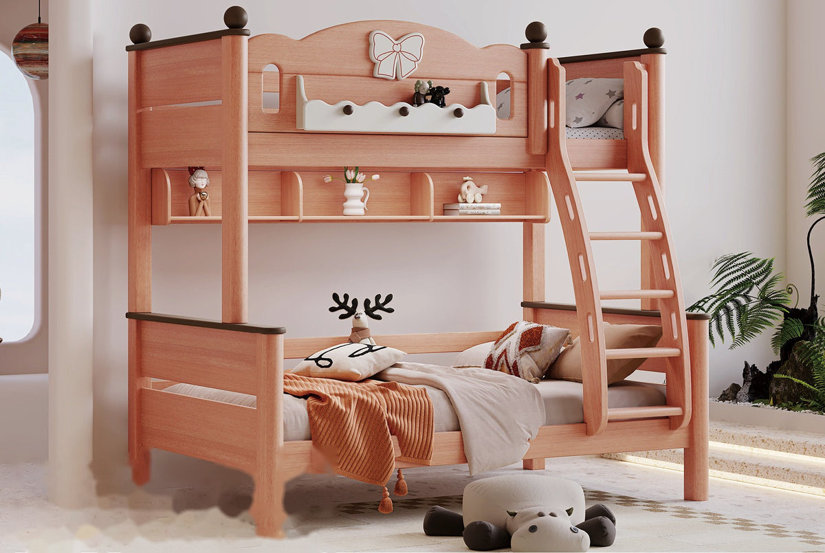 ANJU Bow Wooden Bunk Bed with Optional Storage Stairs