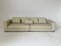 ANJU Boxy Square-Arm Sofa with Down-Blend Back Cushions, Faux or Top-Grain Leather, 250–350 cm
