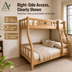 ANJU Wooden Bunk Bed with 2 Folding Mattresses, 120cm Upper and 150cm Lower — image 4