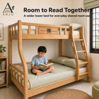 ANJU Wooden Bunk Bed with 2 Folding Mattresses, 120cm Upper and 150cm Lower — image 7