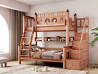 ANJU Dream Castle Wooden Bunk Bed with Arched Windows and Optional Storage Stairs