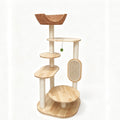 ANJU 114cm Cat Tree with Woven Basket, Sisal Posts and Scratching Pad