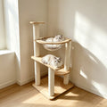 ANJU Small Cat Tree 83cm with Clear Bowl and Sisal Posts