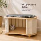 ANJU Cat House and Shoe Bench 60cm with Houndstooth Cushion — view 3