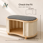 ANJU Cat House and Shoe Bench 60cm with Houndstooth Cushion — view 5