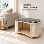 ANJU Cat House and Shoe Bench 60cm with Houndstooth Cushion — view 9