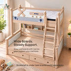 ANJU Detachable Wooden Bunk Bed, 90cm Upper and 120cm Lower, Ash Finish — image 4