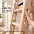 ANJU Detachable Wooden Bunk Bed, 90cm Upper and 120cm Lower, Ash Finish — image 5