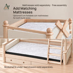ANJU Detachable Wooden Bunk Bed, 90cm Upper and 120cm Lower, Ash Finish — image 9