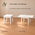 ANJU Folding Dining Table Set with 2 Chairs and 4 Stools, White - view 5