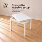 ANJU Folding Dining Table Set with 2 Chairs and 4 Stools, White - view 7