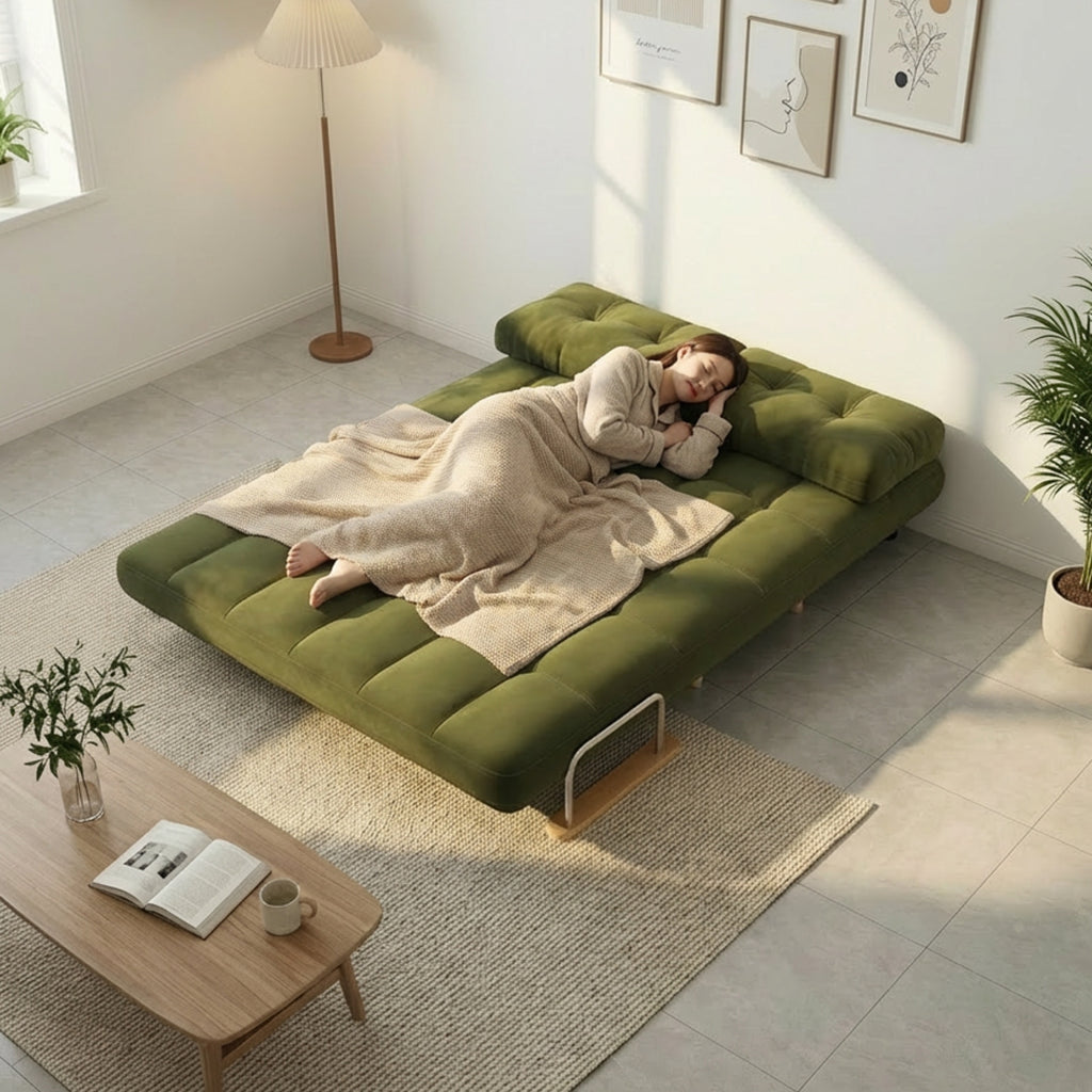 ANJU green foldable sofa bed rest scene