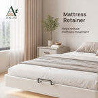 ANJU Floating Bed Frame with Motion Sensor LED Light, Off-White, Queen or King — view 6