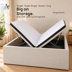 ANJU Gas Lift Storage Bed Frame, Side Opening, No Headboard, Single to King — image 1