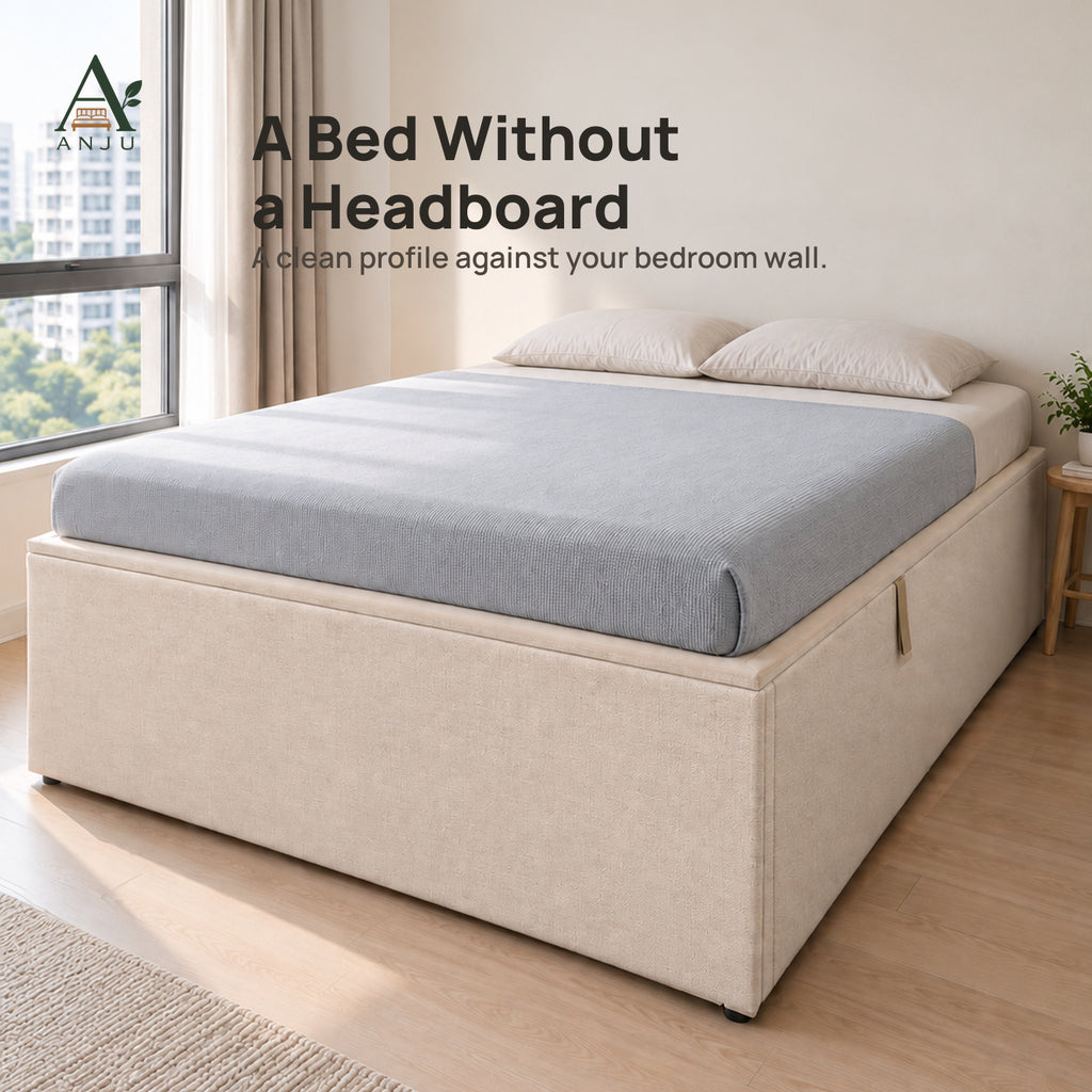 ANJU Gas Lift Storage Bed Frame, Side Opening, No Headboard, Single to King — image 4